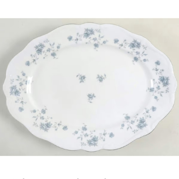 Jonathan Haviland Bavaria Germany Blue Garland 13" platter - Picture 1 of 12